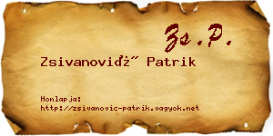 Zsivanović Patrik névjegykártya